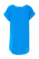 ROUND NECK TUNIC CURVED HEMLINE - Dazzling Blue
