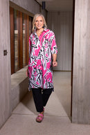 Long Line Print Shirt - Azalra Pink