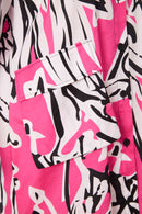 Long Line Print Shirt - Azalra Pink