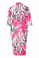 Long Line Print Shirt - Azalra Pink
