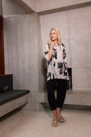 Blurred Block Print Tunic - Black/stone