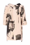 Blurred Block Print Tunic - Black/stone
