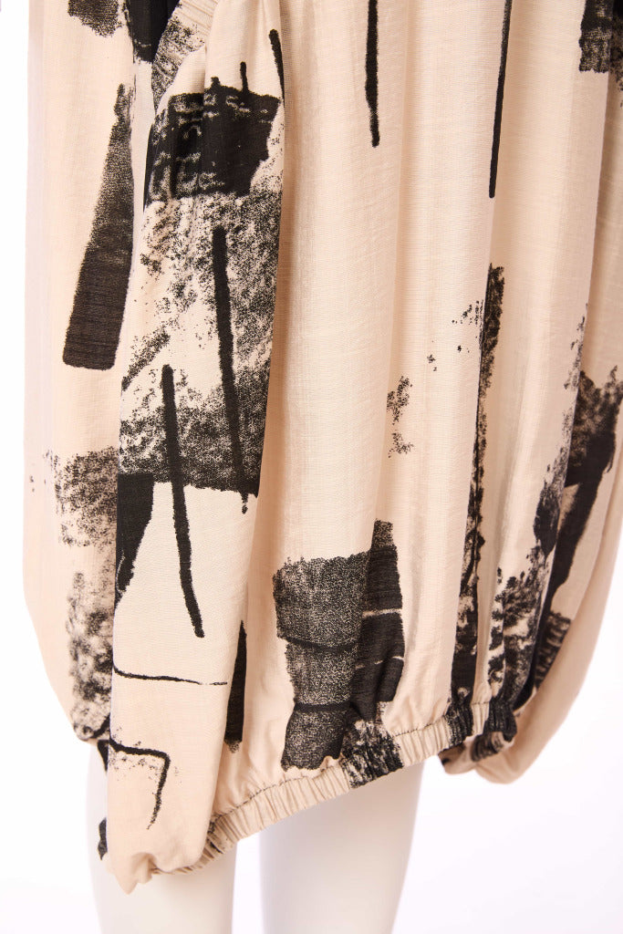 Blurred Block Dress - Black/stone