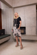 Blurred Block Dress - Black/stone