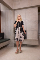Blurred Block Dress - Black/stone