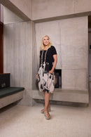 Blurred Block Dress - Black/stone