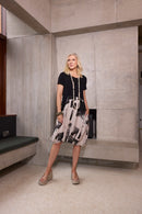 Blurred Block Dress - Black/stone