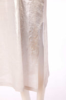 Metalic Over Print V Neck Dress - Silver