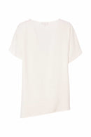 Marble Print Pocket Top - White/black