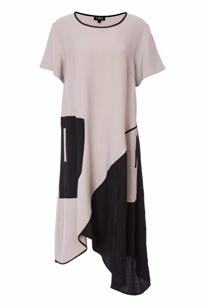 ANGLED HEM CONTRAST BOTTOM SIDE PANEL - Silver