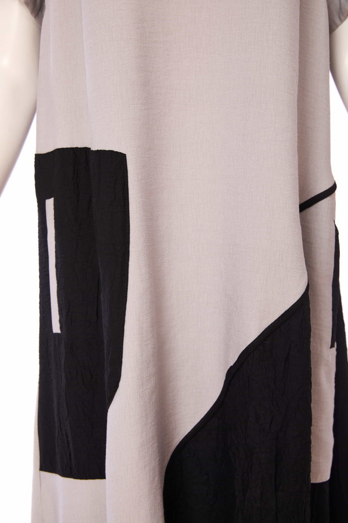 ANGLED HEM CONTRAST BOTTOM SIDE PANEL - Silver