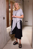 ANGLED HEM CONTRAST BOTTOM SIDE PANEL - Silver