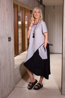 ANGLED HEM CONTRAST BOTTOM SIDE PANEL - Silver