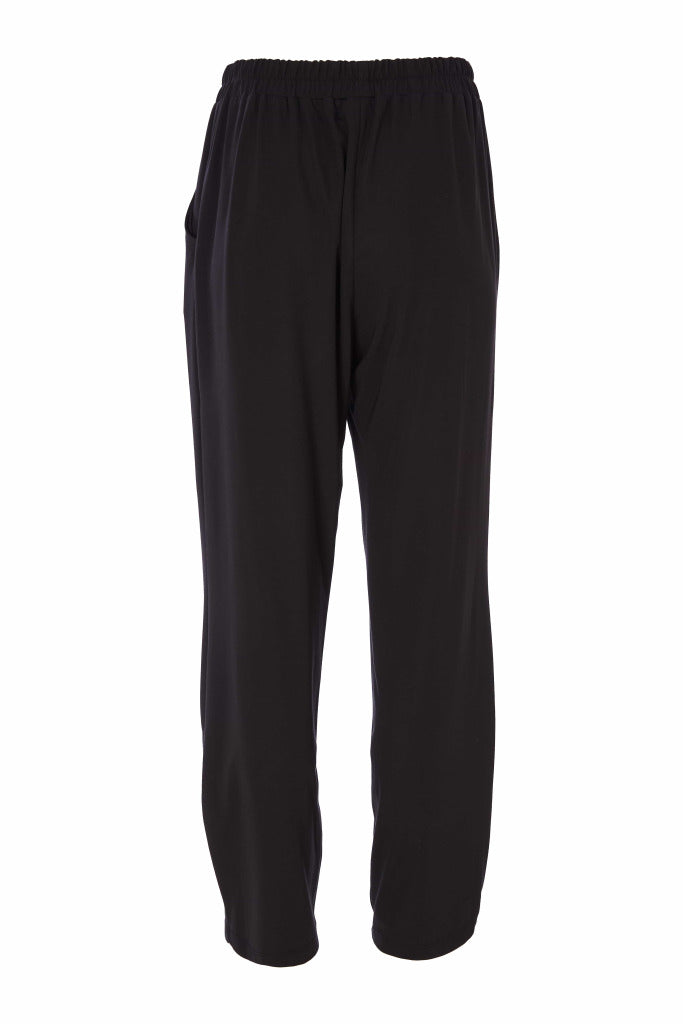 Button Trim Detail Pull Up Trouser - Black/lime