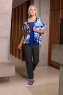 Geometrical Print Blouse - Royal