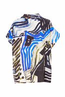 Geometrical Print Blouse - Royal