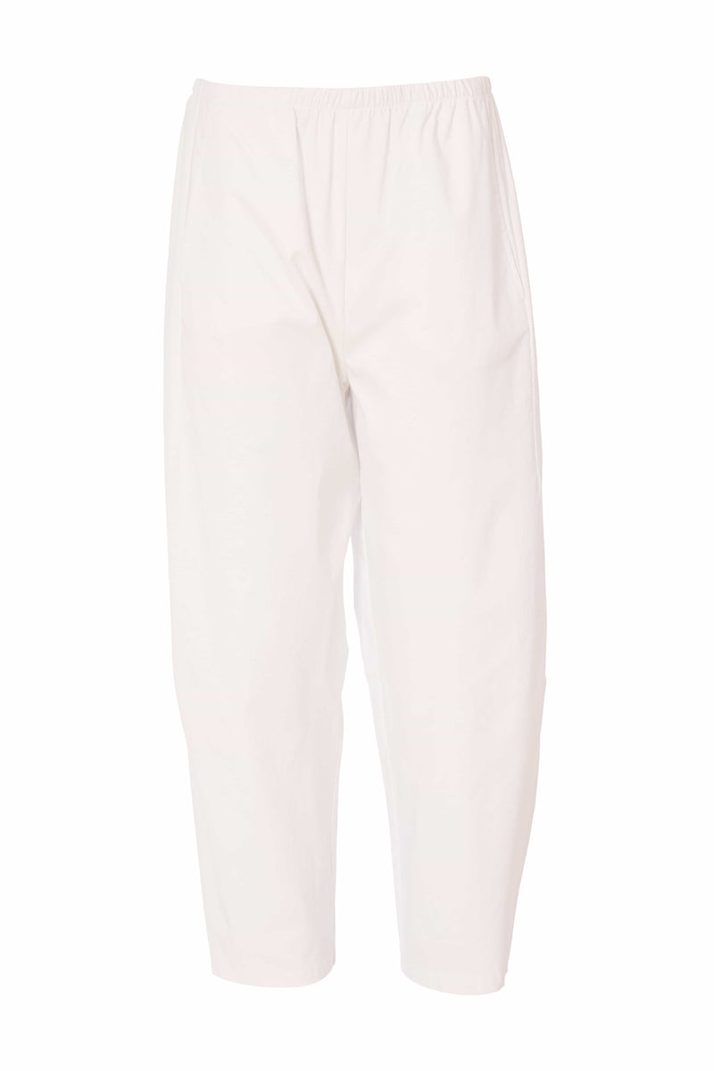 Ballon Shaped Elastic Waist Trouser - White