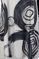 Circle Print Tunic Top - Black/beige