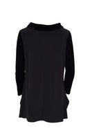 Circle Print Tunic Top - Black/beige