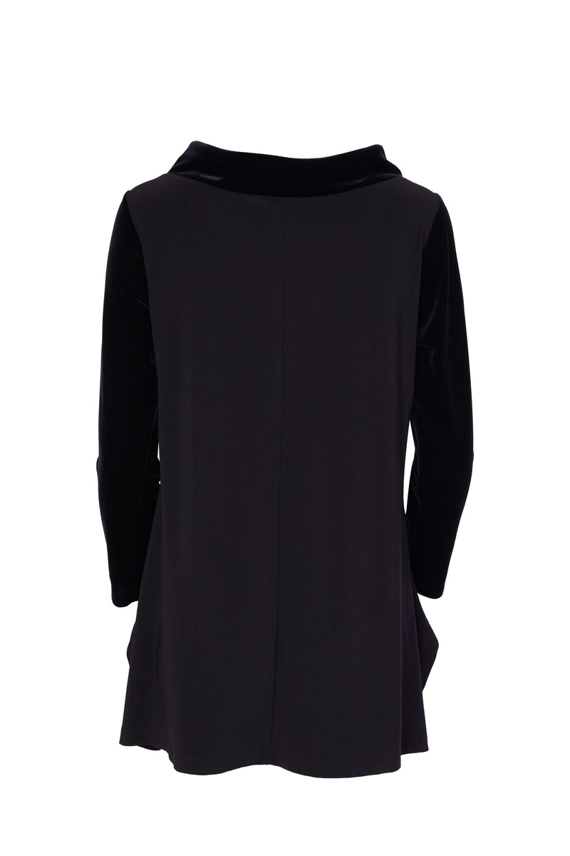 Circle Print Tunic Top - Black/beige