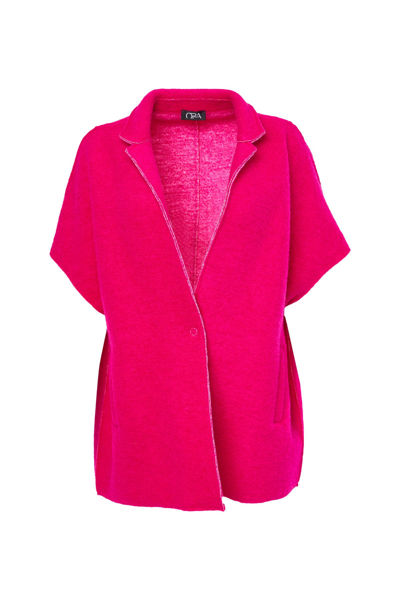 Boiled Wool Jacket - Pink