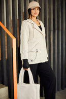 Square Quilted Jacket - Cream