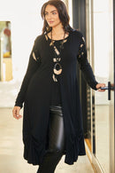 Contrast Hempanel Print Top - Black/bronze