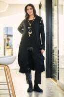 Contrast Hempanel Print Top - Black/bronze