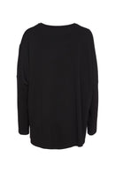Contrast Hempanel Print Top - Black/bronze