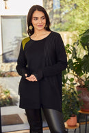 Stripe Panels Long Top - Black/lime