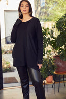 Stripe Panels Long Top - Black/lime