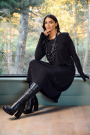 TULIP HEM DRESS - Black