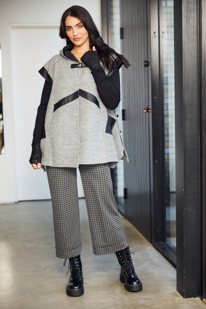 Turn Up Check Trouser - Black/grey