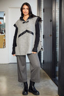 Turn Up Check Trouser - Black/grey