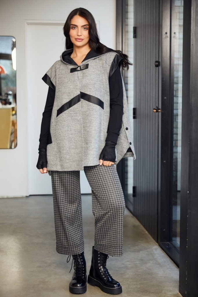 Turn Up Check Trouser - Black/grey