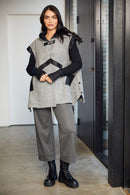 Turn Up Check Trouser - Black/grey