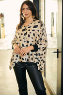 Jersey Cuff Print Blouse - Sand