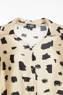 Jersey Cuff Print Blouse - Sand