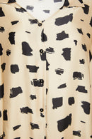 Jersey Cuff Print Blouse - Sand