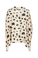 Jersey Cuff Print Blouse - Sand