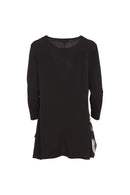 Long Line Print Top - Black/lime