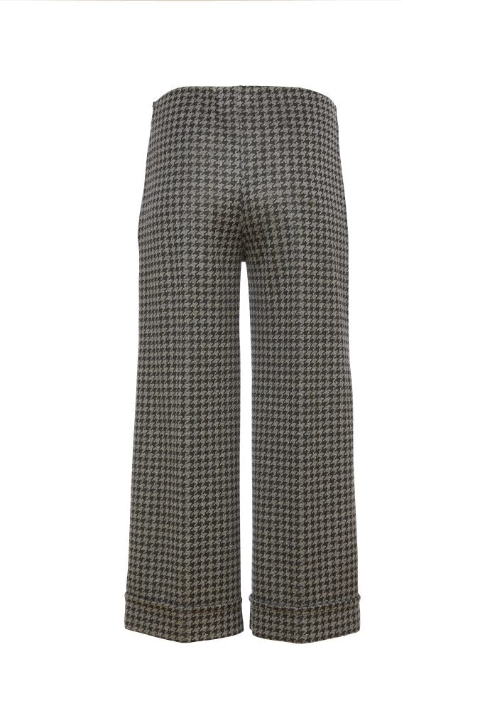 Turn Up Check Trouser - Black/grey