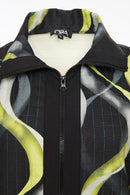 Oversized Print Jacket - Black/lime
