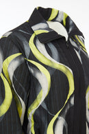 Oversized Print Jacket - Black/lime