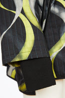 Oversized Print Jacket - Black/lime