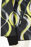 Oversized Print Jacket - Black/lime