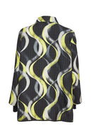 Oversized Print Jacket - Black/lime
