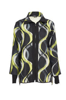 Oversized Print Jacket - Black/lime