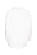 Contrast Button Cotton Shirt - White/black