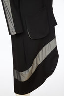 Contrast Hempanel Hooded Coat - Black